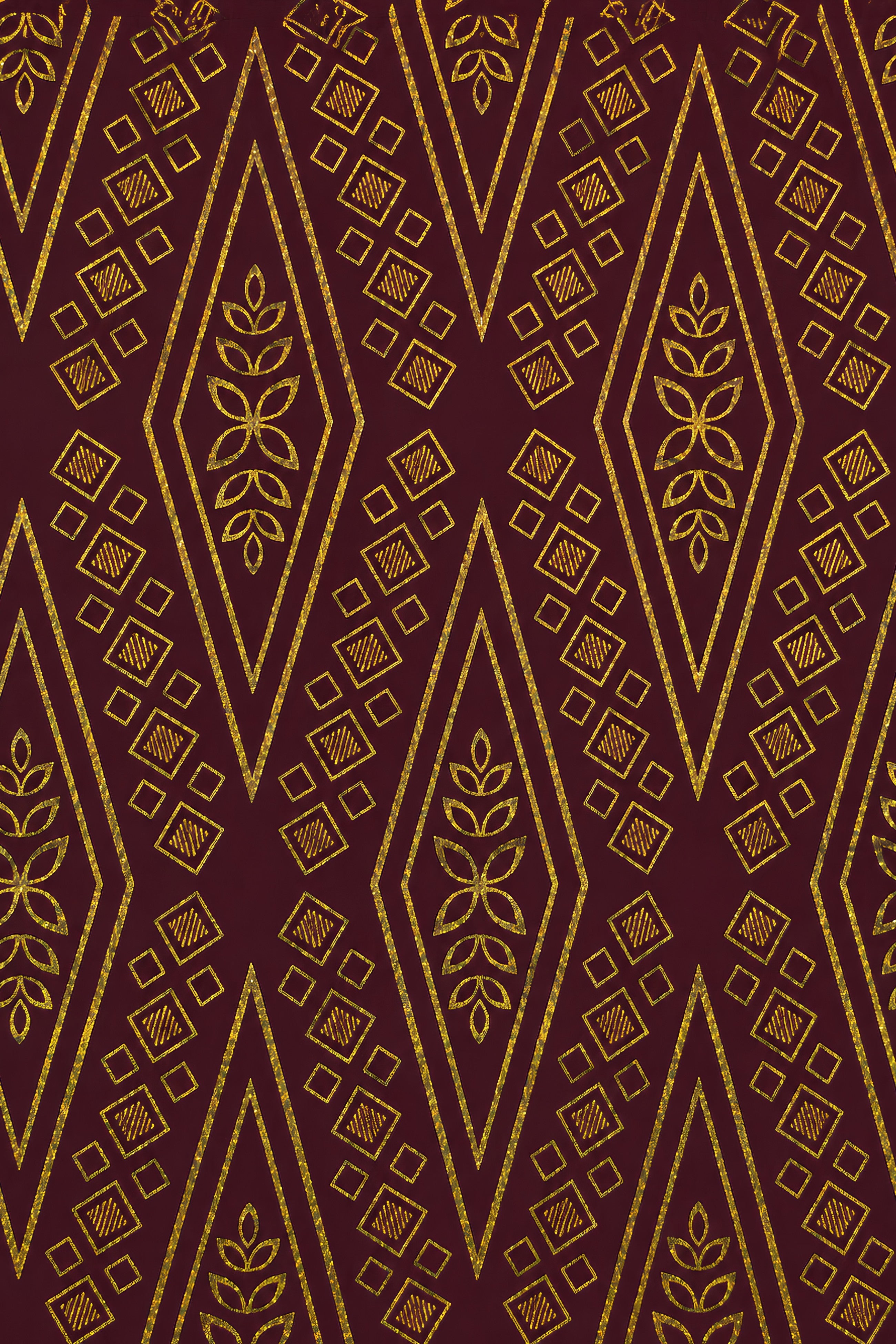 Chemise manches courtes boutonnée imprimé bordeaux et or tissu