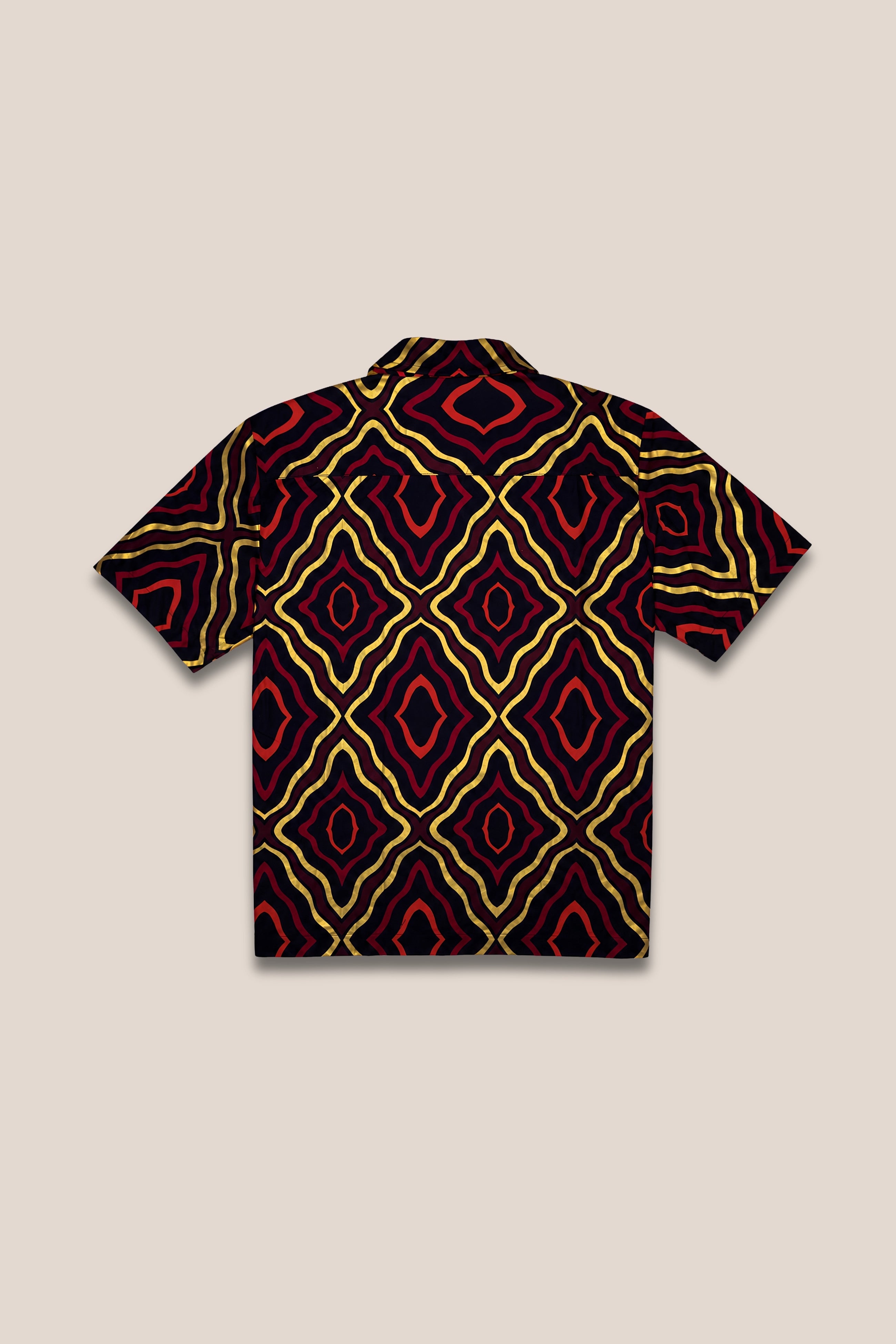 Chemise manches courtes rouge & or - dos