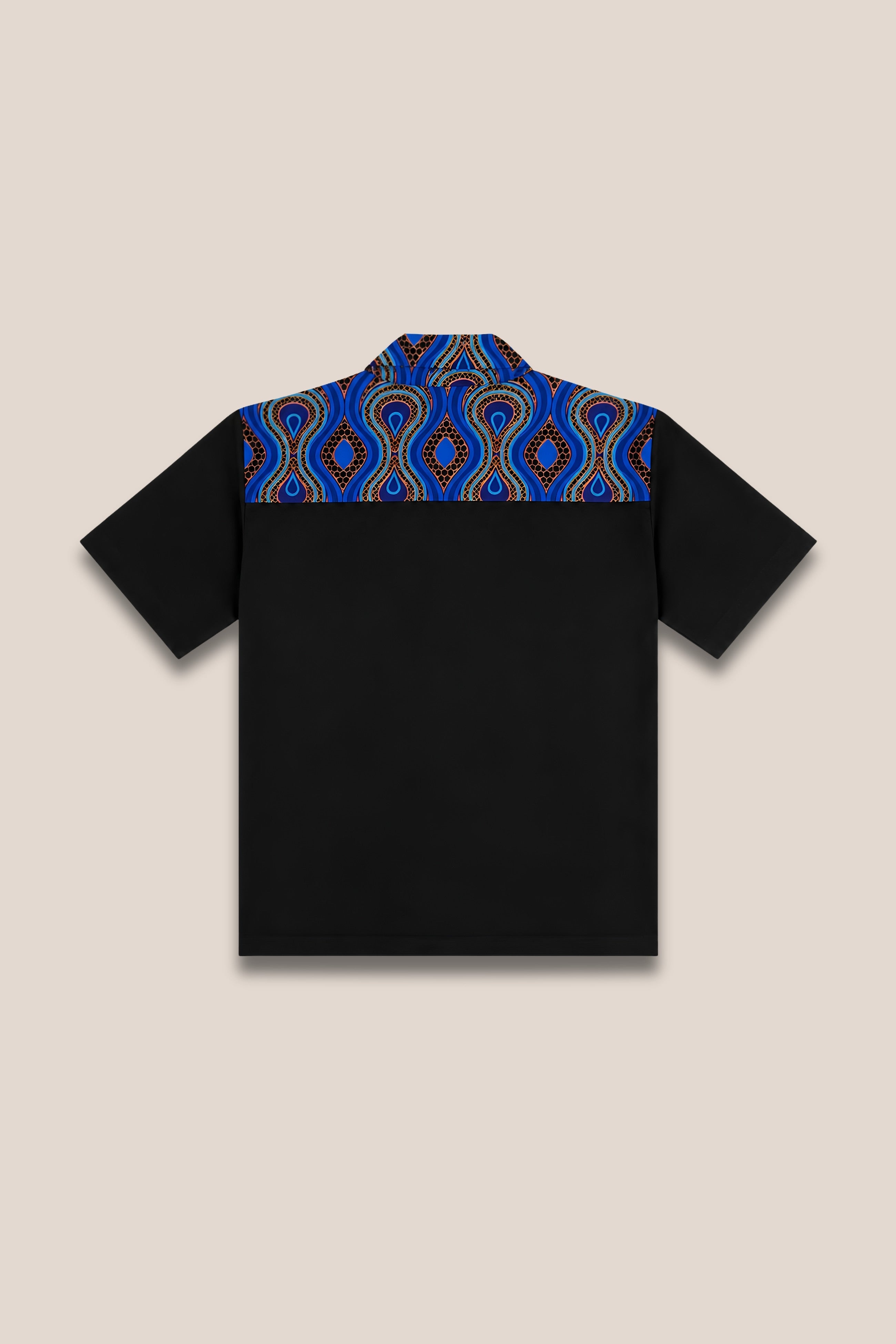 Chemise manches courtes bleu vif bicolore - dos