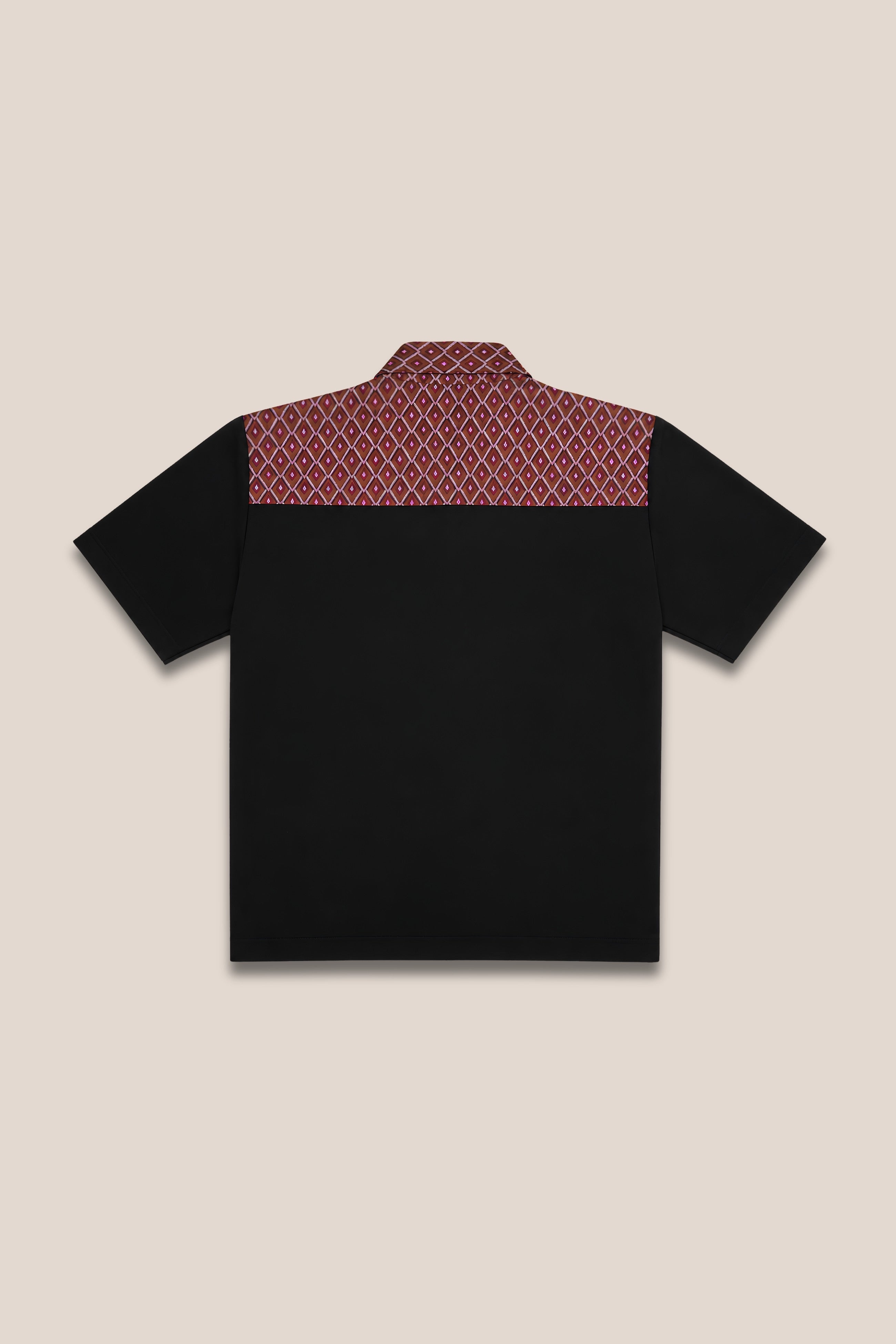 Chemise manches courtes terracotta bicolore - dos