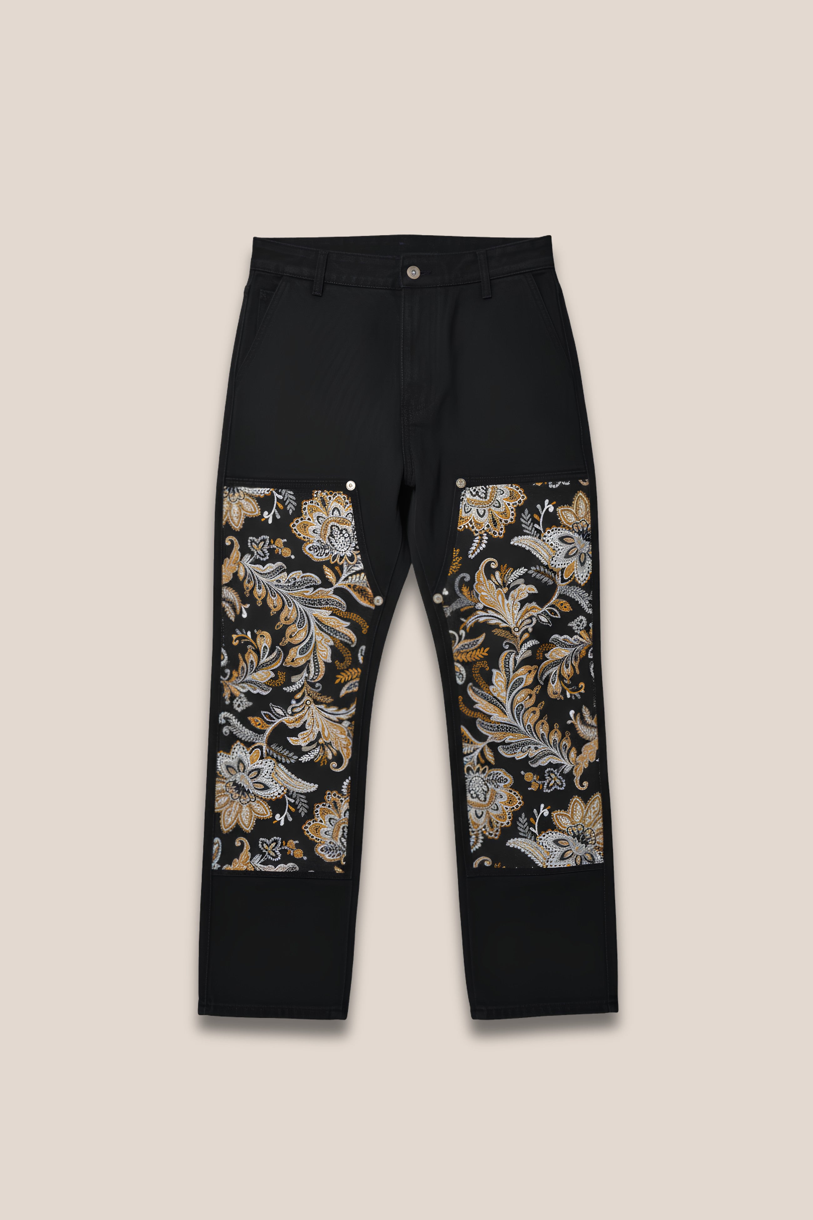 Pantalon cargo dark floral patch - Face