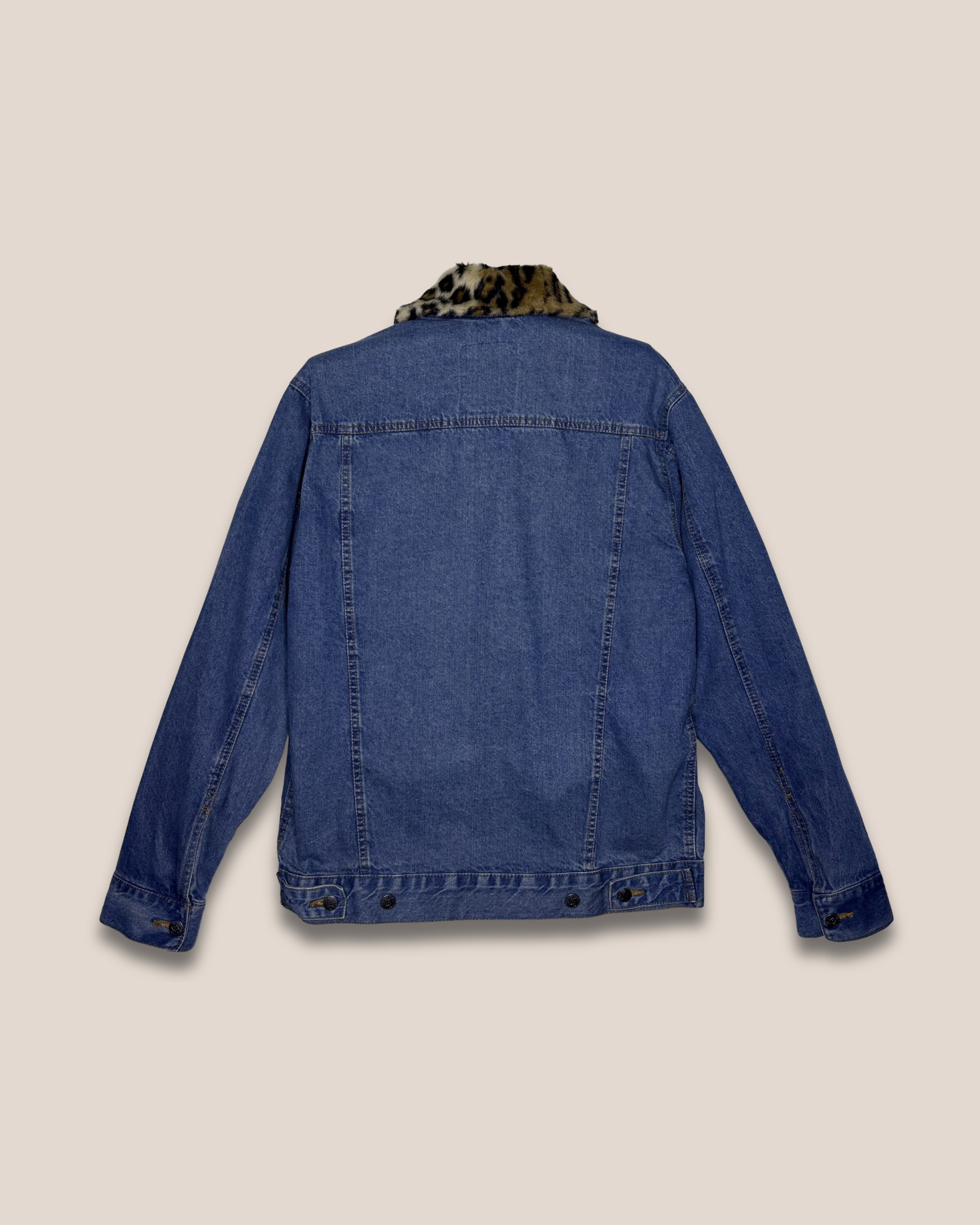 Blouson "Indigo Leopard Trucker"