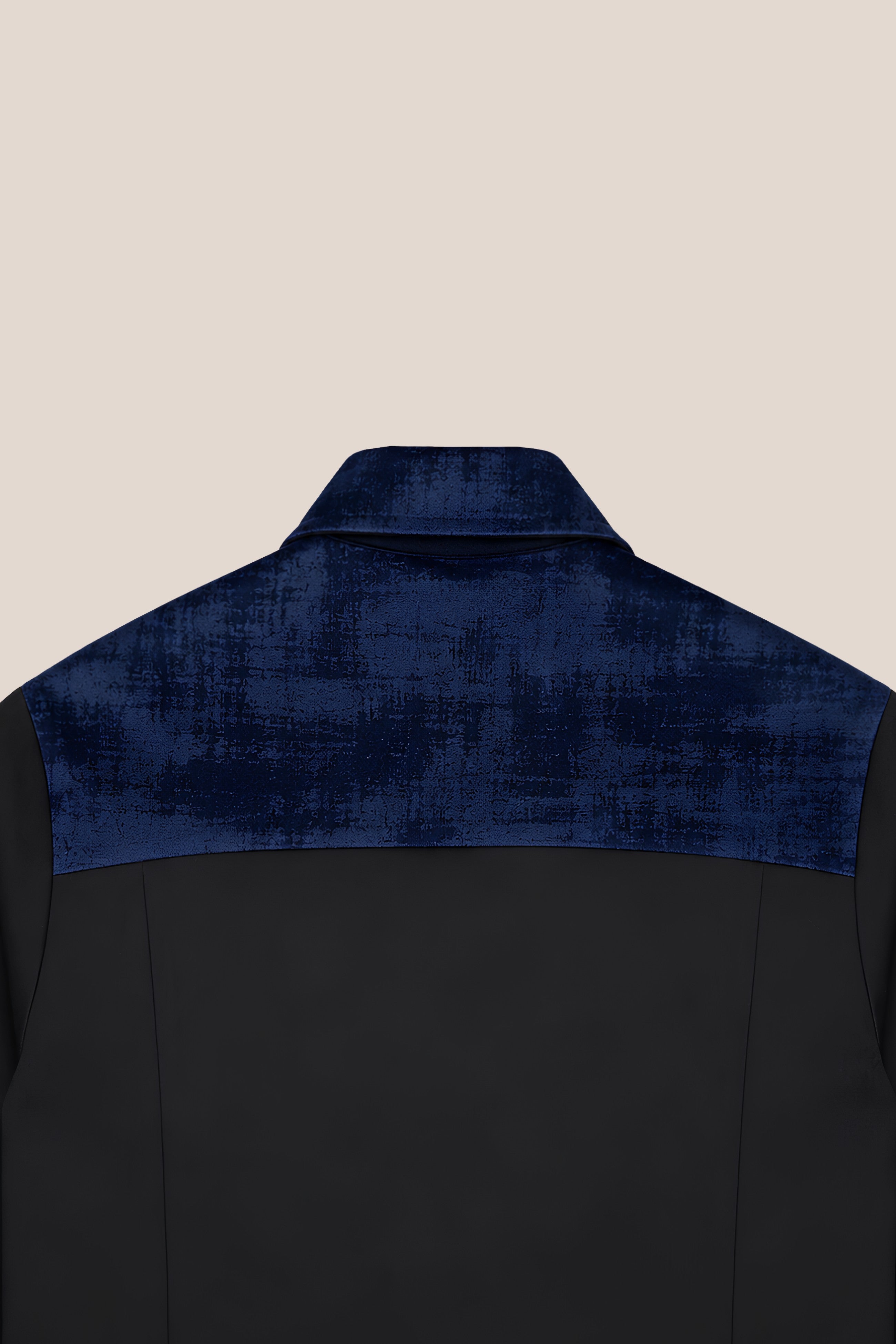 Veste zippée bicolore bleu - zoom matière