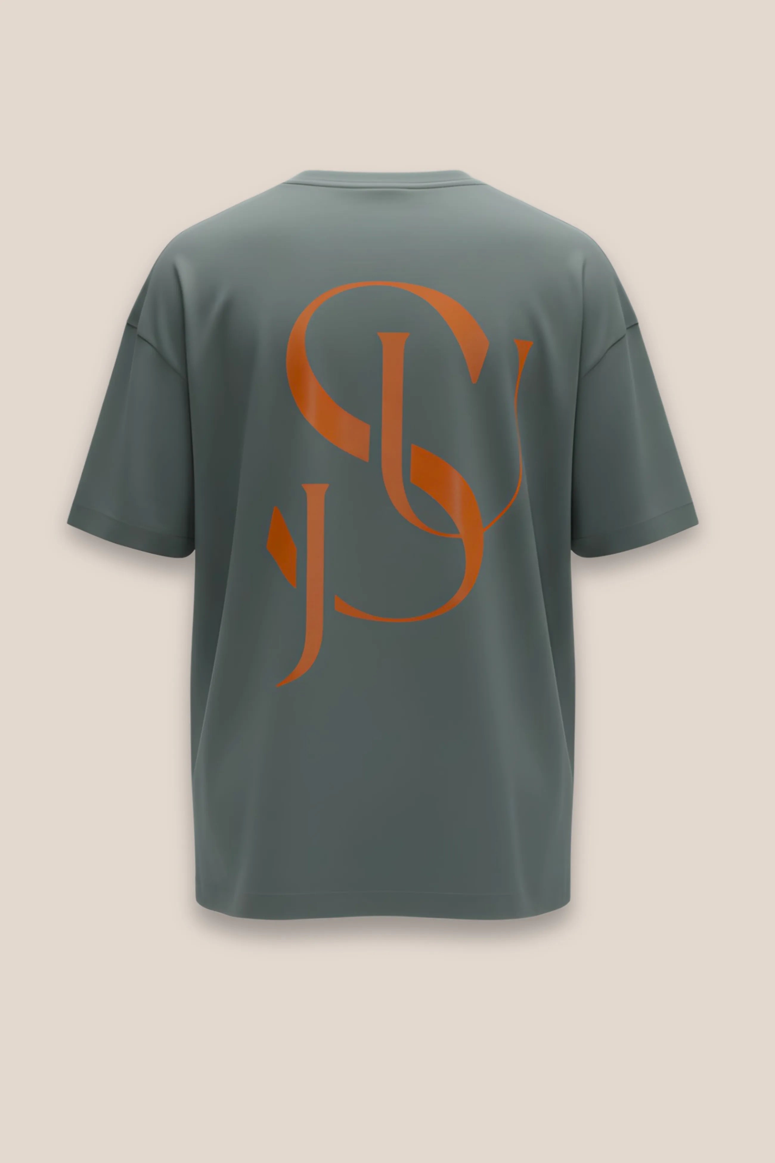 T-shirt Iconic JSU Gris Oversized — Logo Terracotta