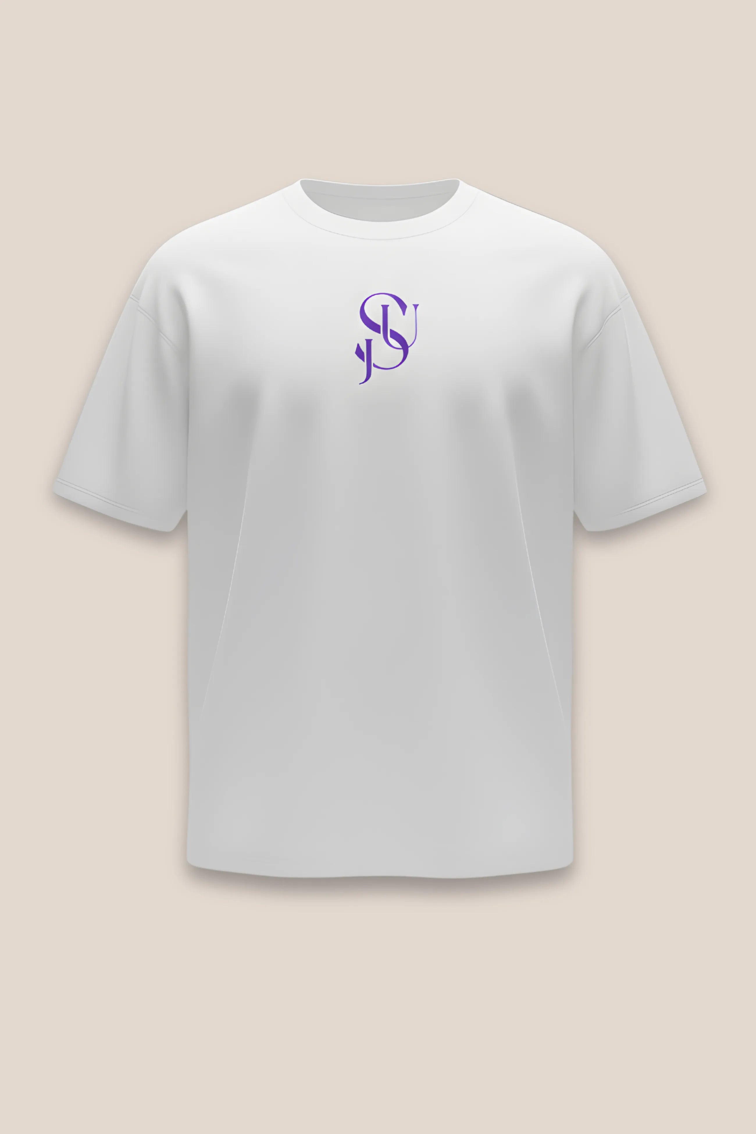 T-shirt Iconic JSU Blanc Oversized — Logo Violet