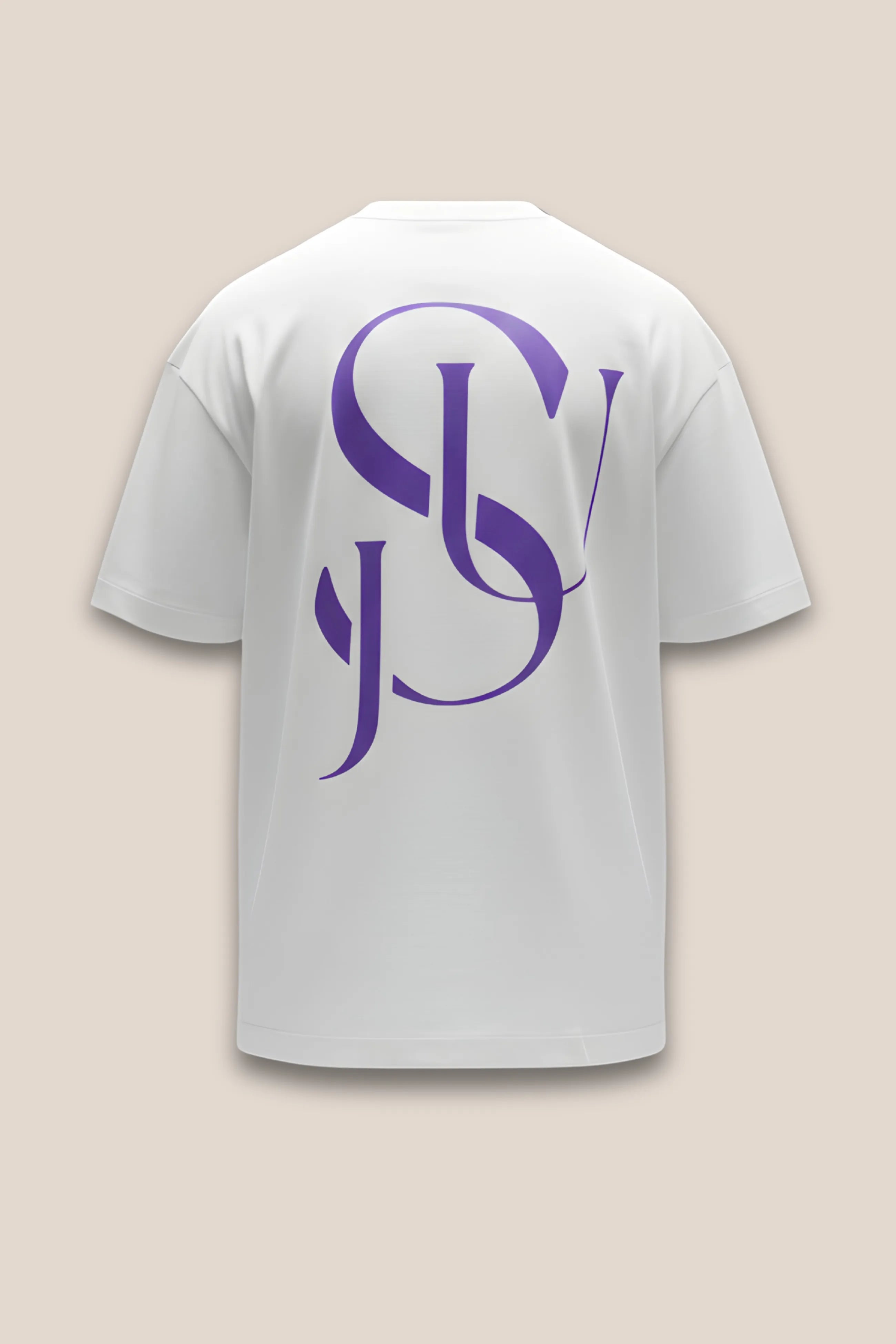 T-shirt Iconic JSU Blanc Oversized — Logo Violet