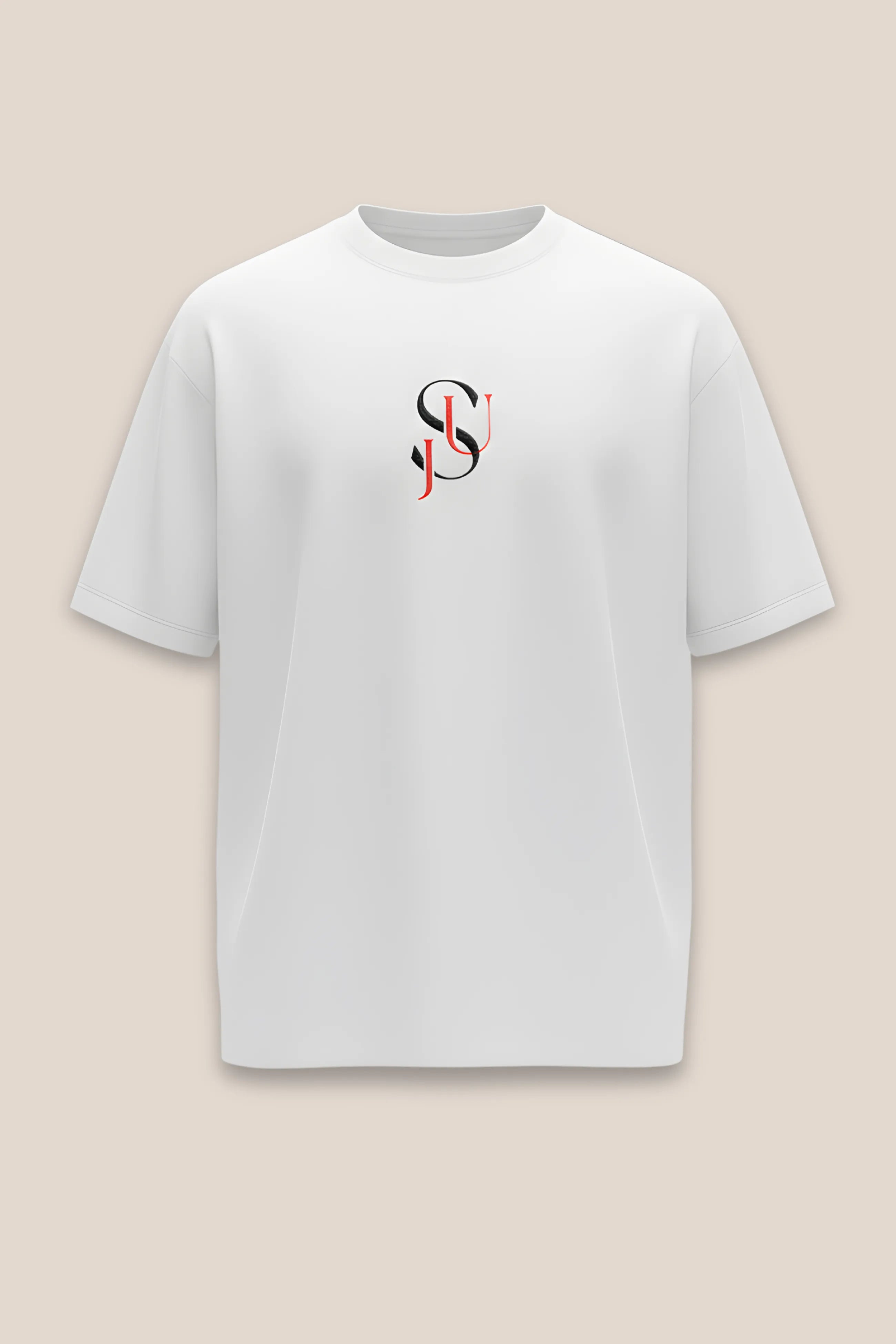T-shirt Iconic JSU Blanc Oversized — Logo Noir & Orange
