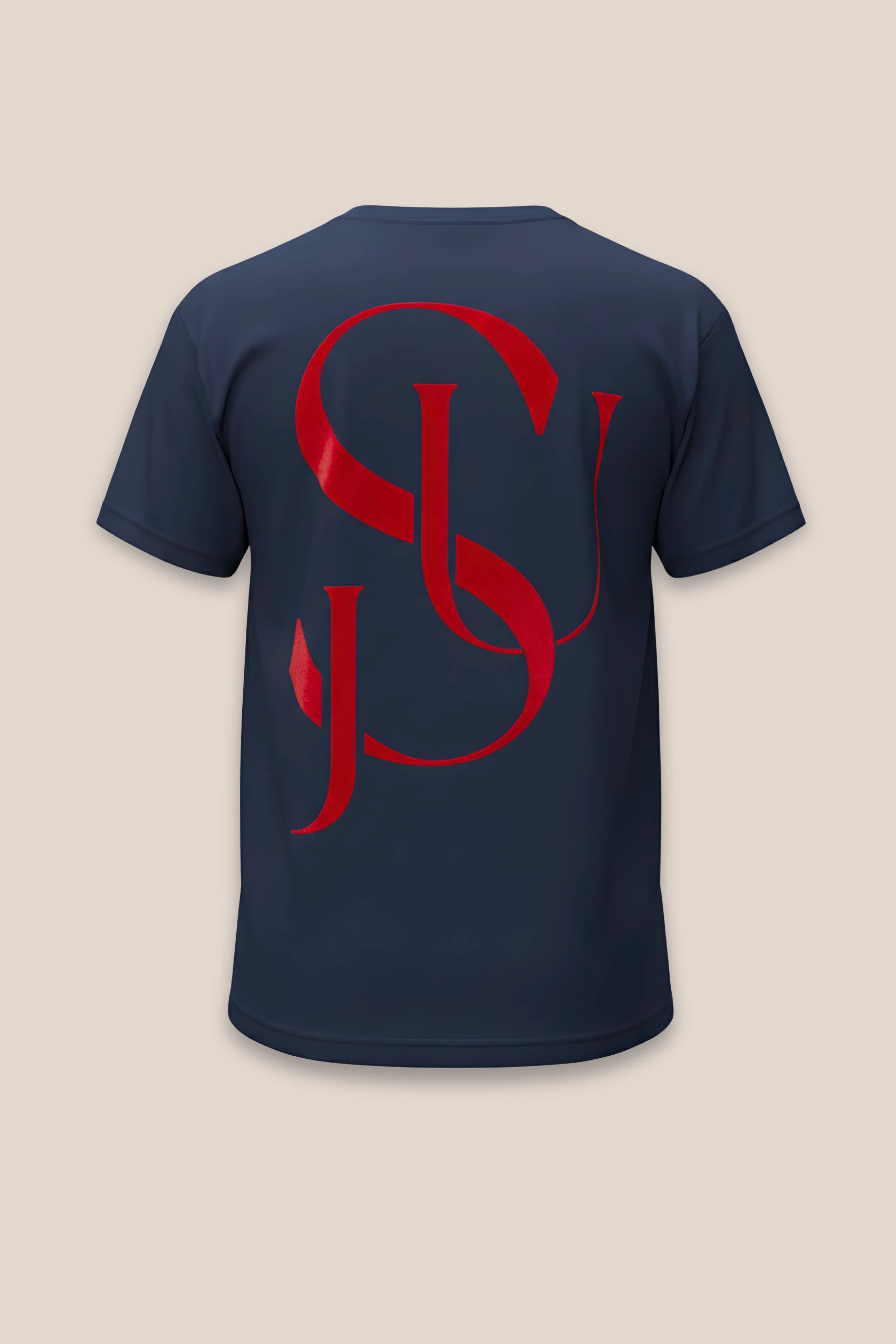 T-shirt Iconic JSU Marine Ajusté — Logo Rouge