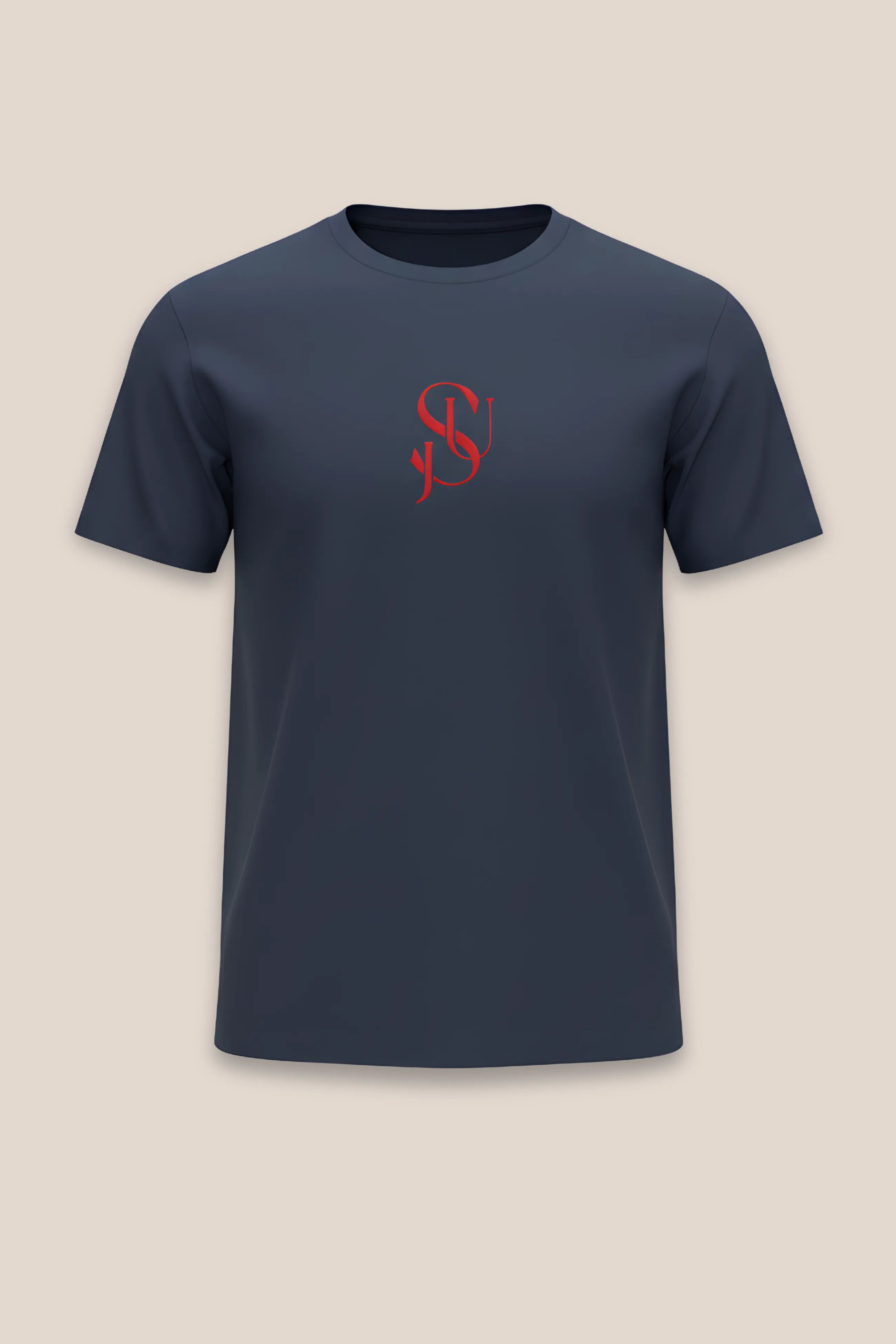 T-shirt Iconic JSU Marine Ajusté — Logo Rouge
