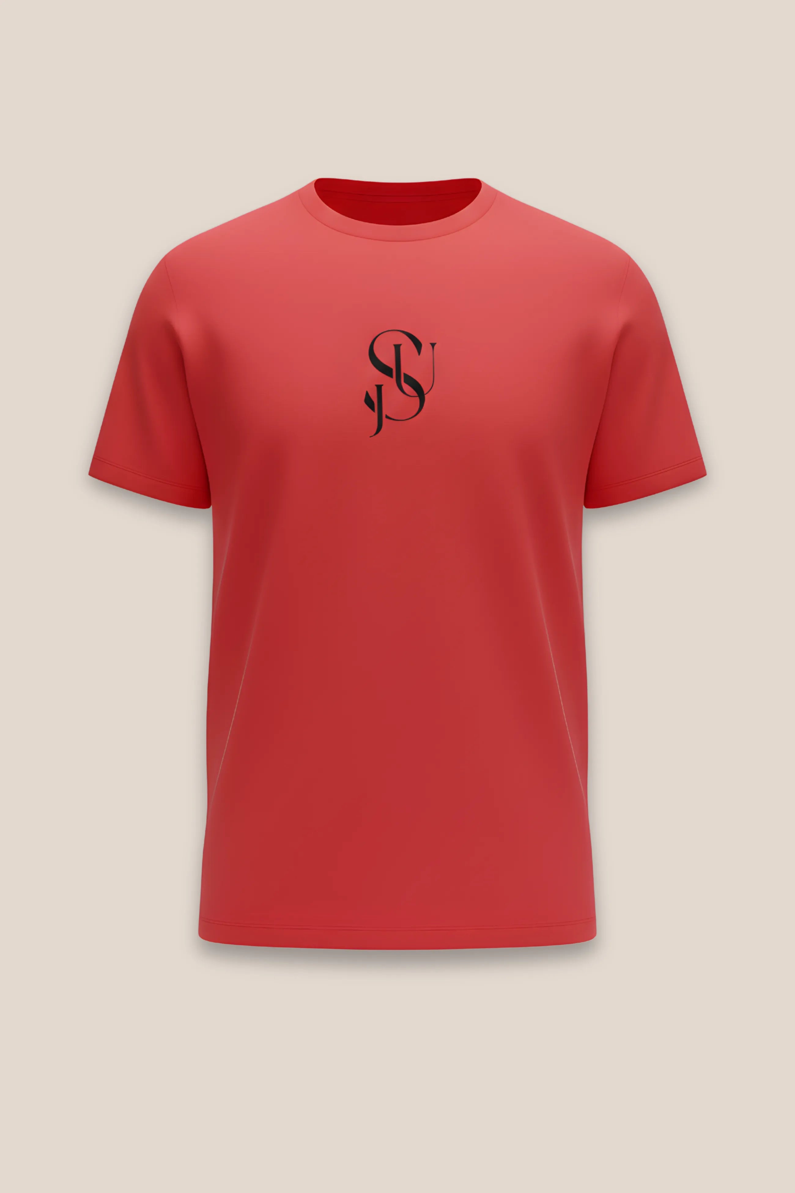 T-shirt Iconic JSU Rouge Ajusté — Logo Noir