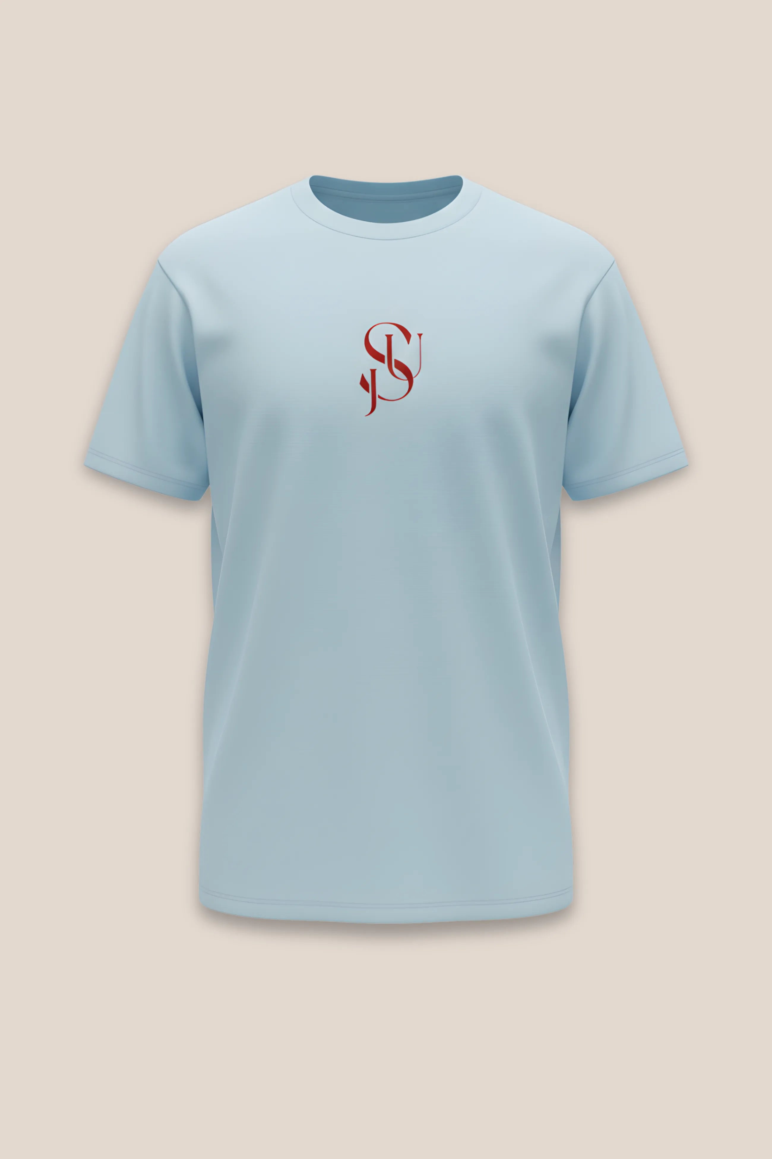 T-shirt Iconic JSU Bleu ciel Ajusté — Logo Rouge