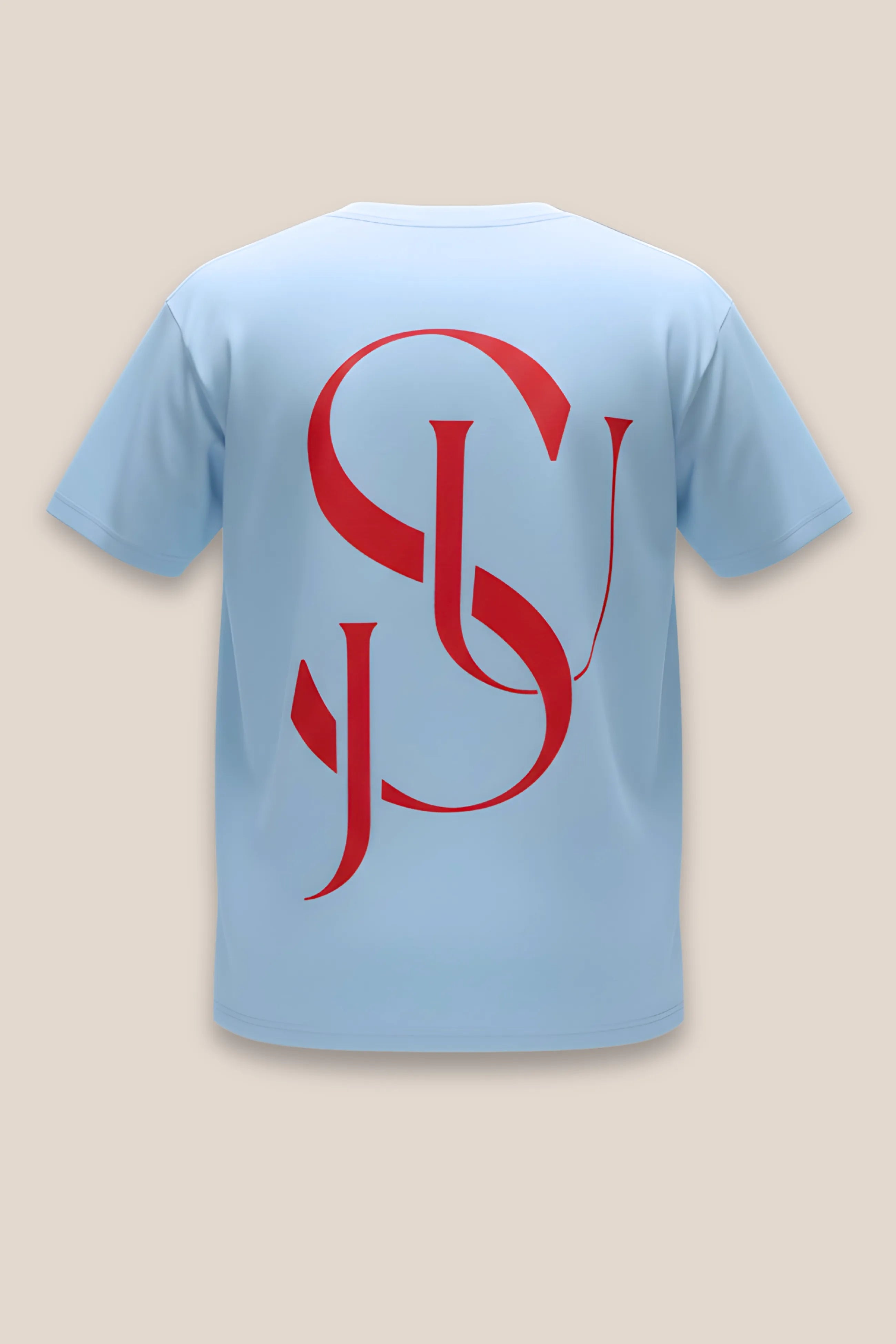 T-shirt Iconic JSU Bleu ciel Ajusté — Logo Rouge