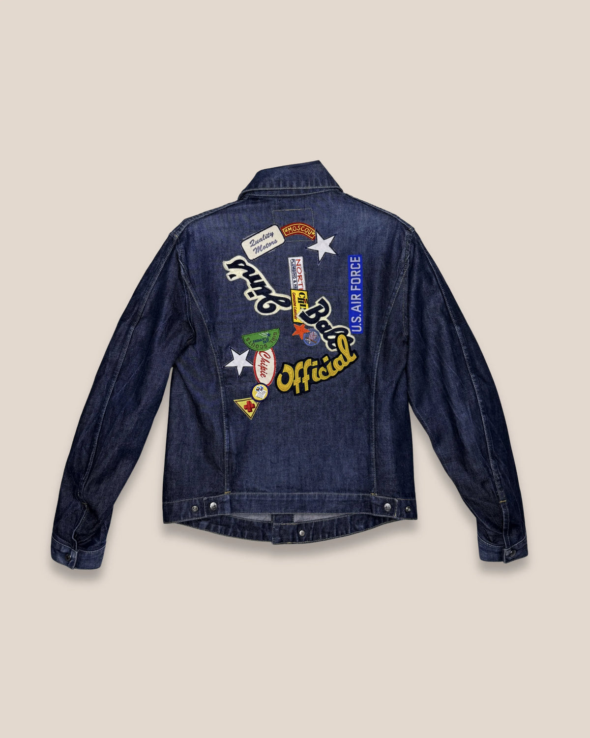 Blouson denim multi écussons
