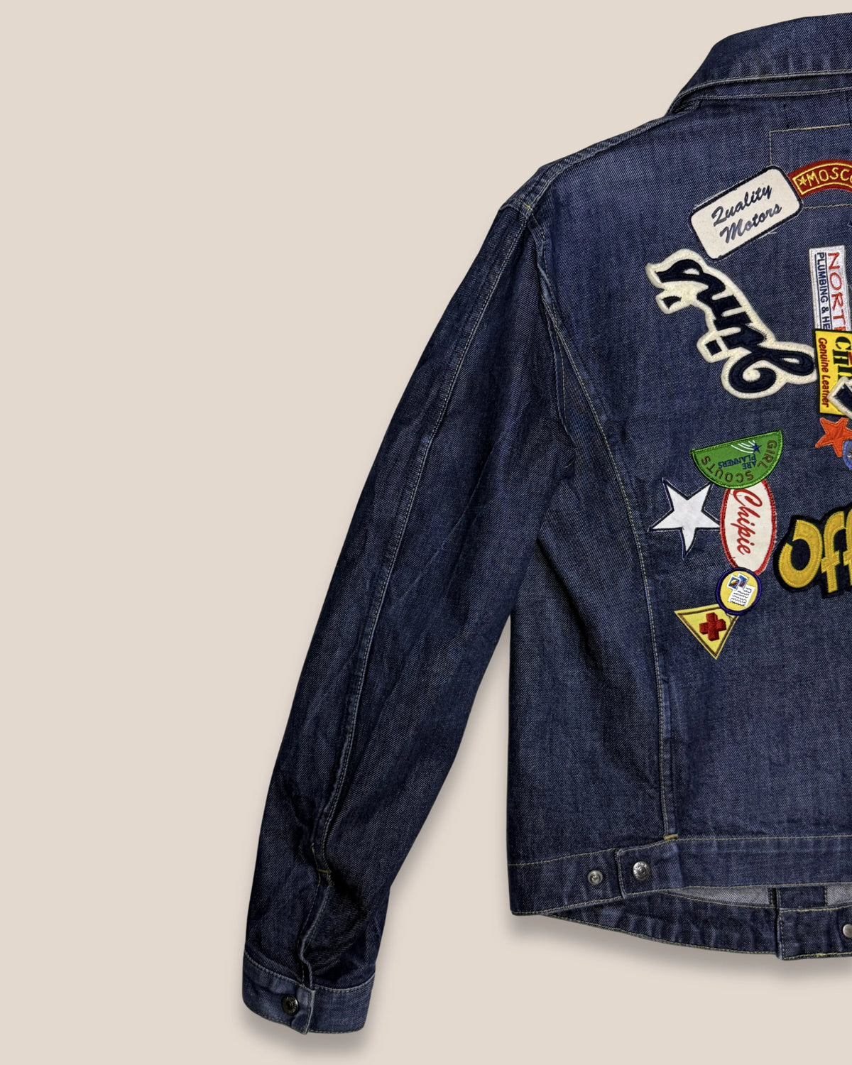 Blouson denim multi écussons