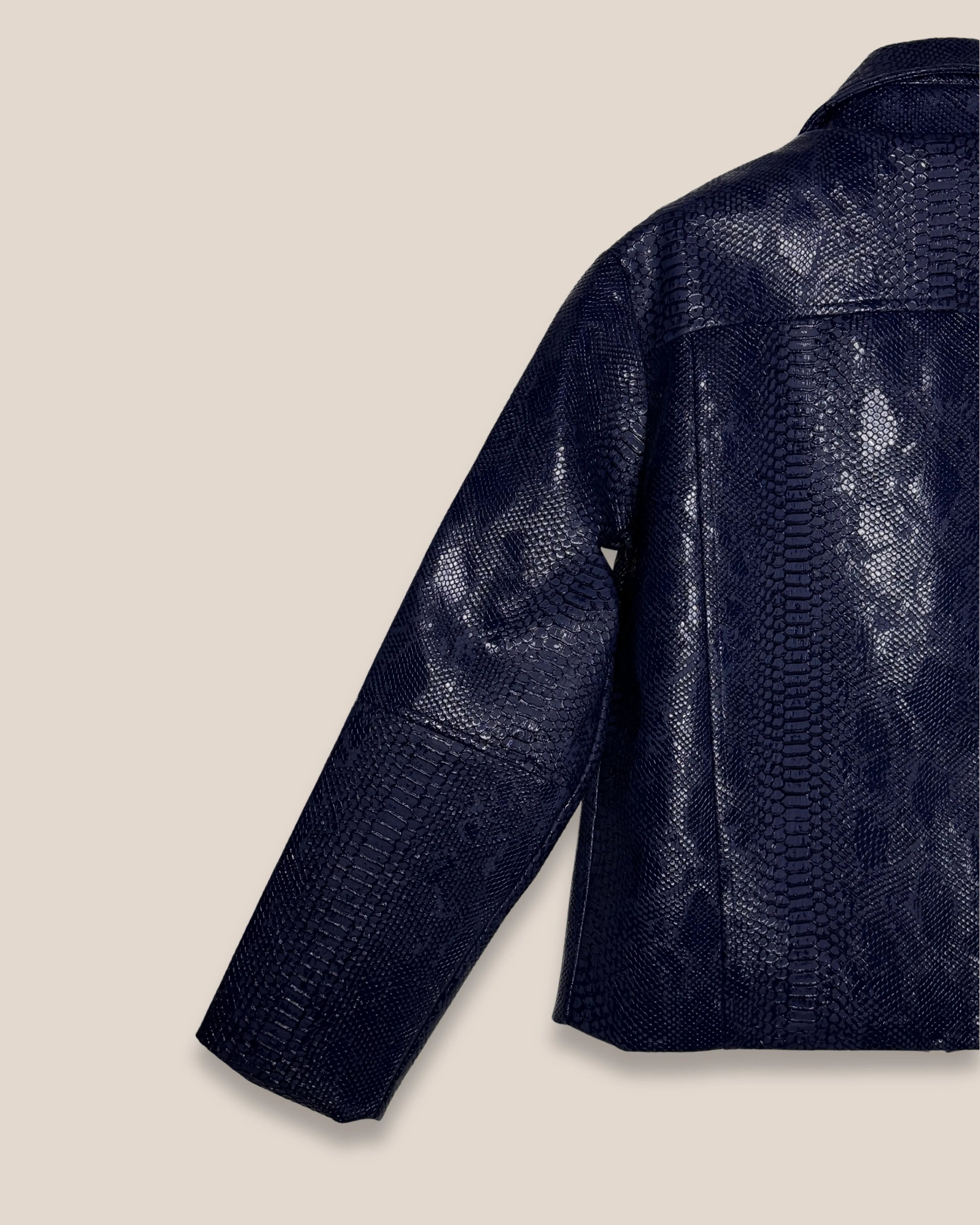 Blouson effet python "Navy Serpent Jacket"