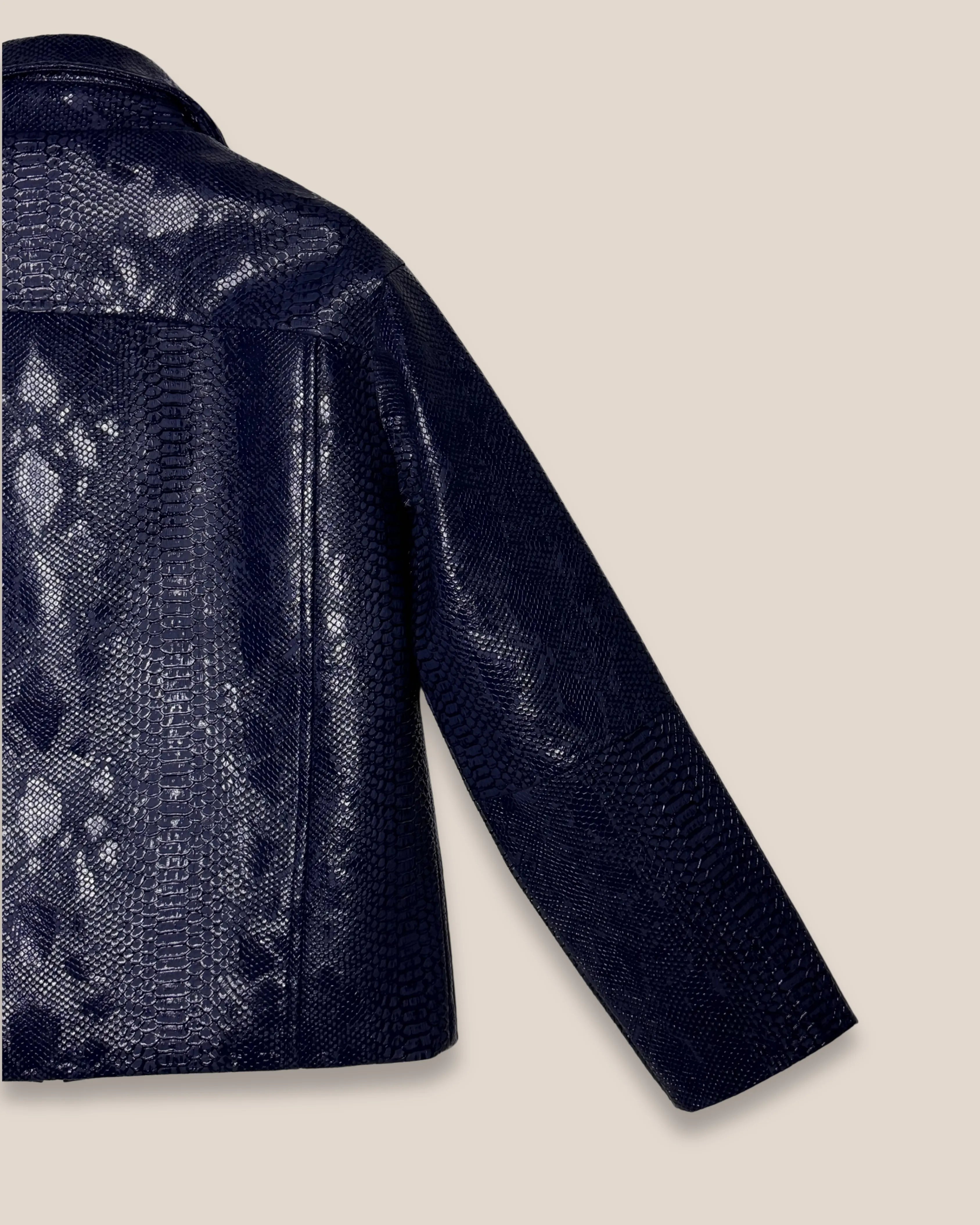 Blouson effet python "Navy Serpent Jacket"