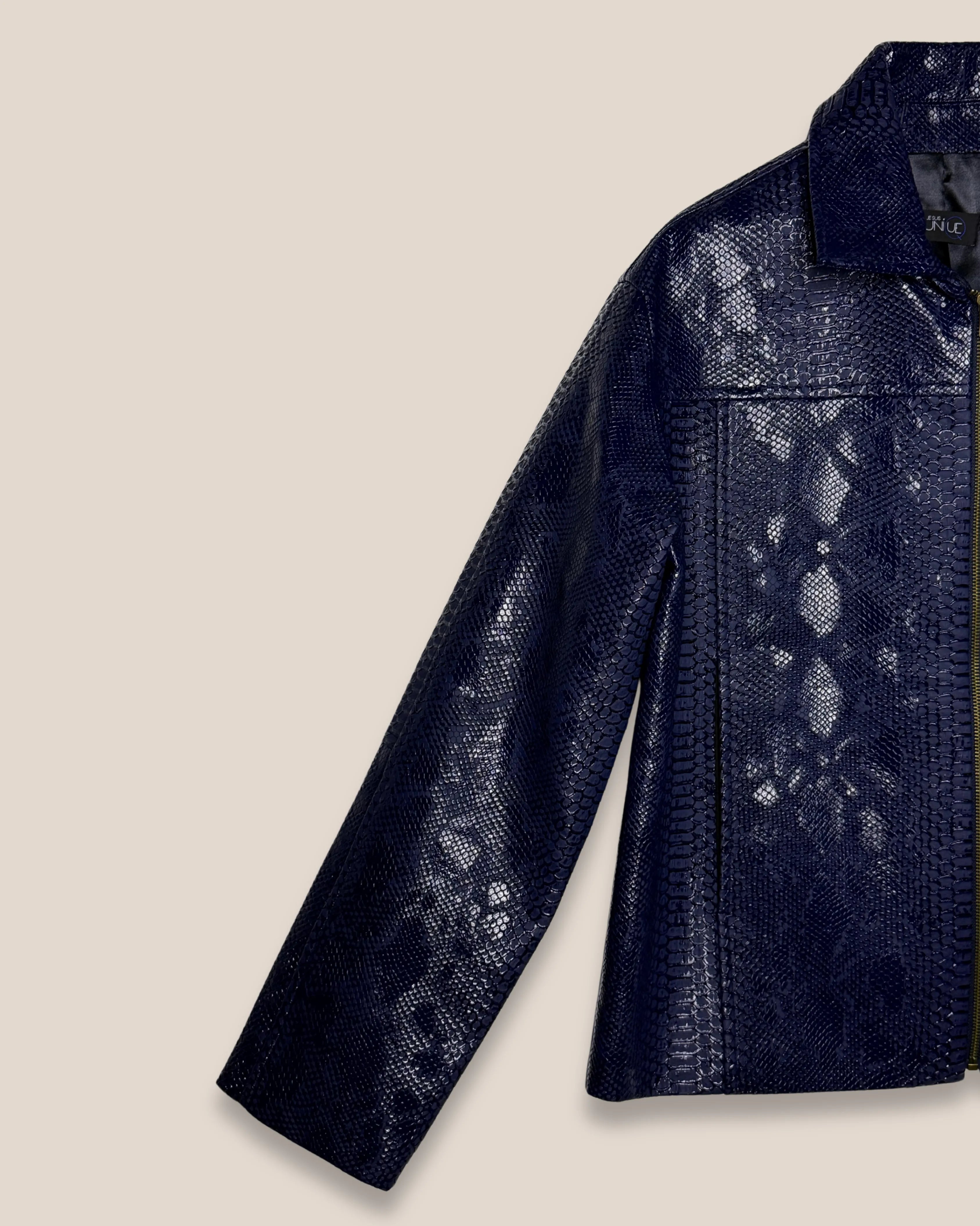 Blouson effet python "Navy Serpent Jacket"